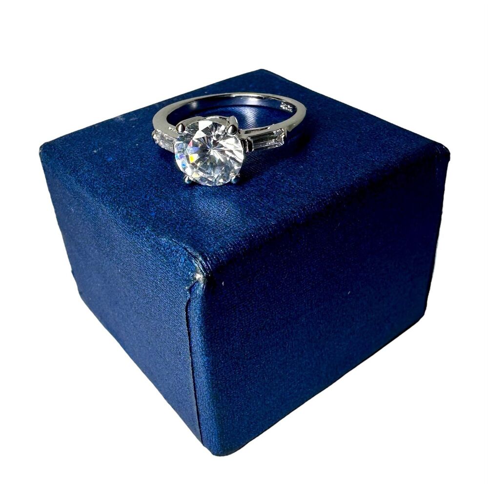 Gold Plated Faux Diamond Ring in Box ~ Size 7